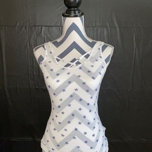 Blue and White Star Tank Top